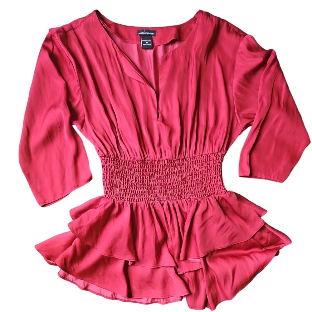 Moda International Red Blouse